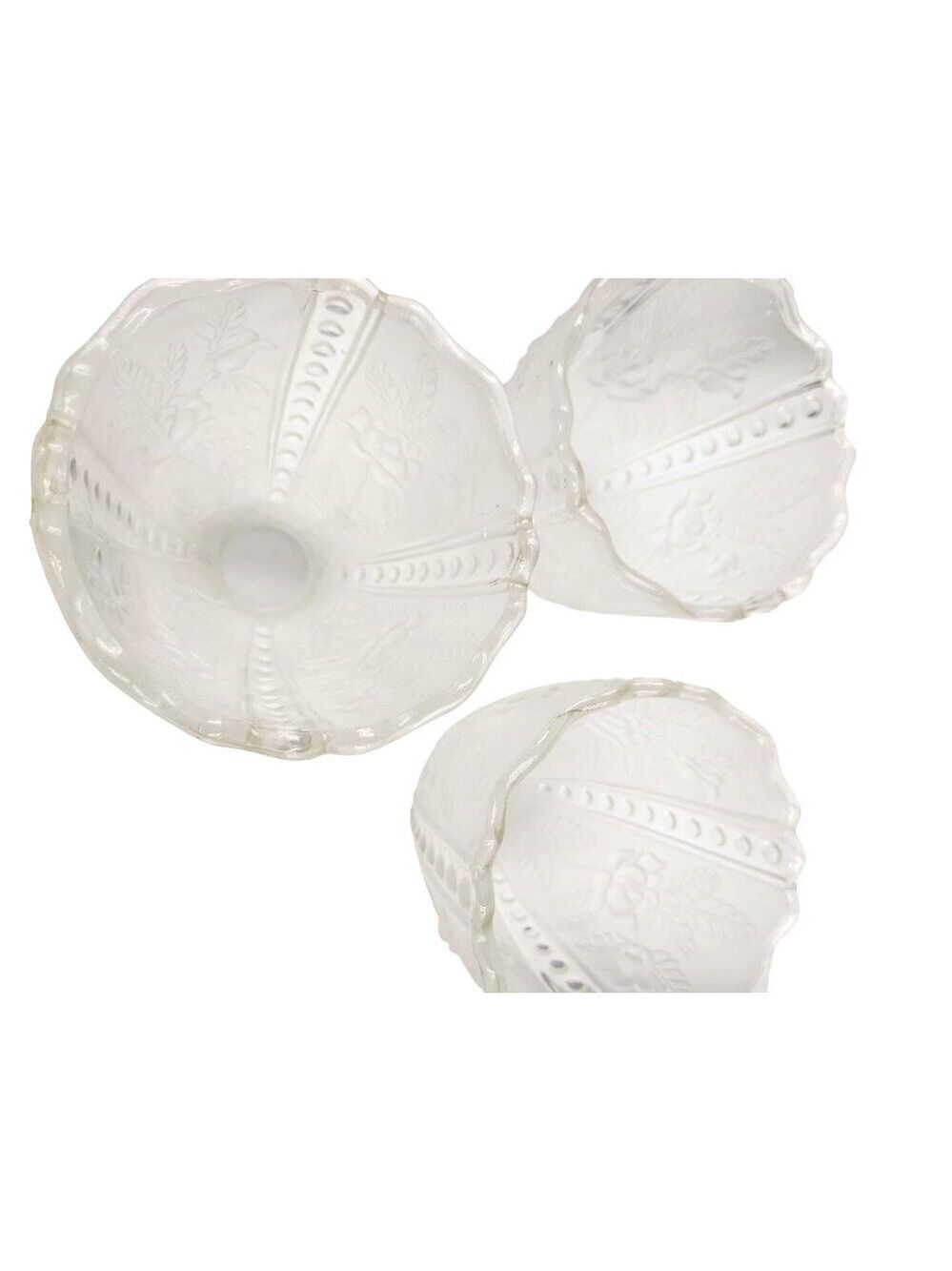 Vintage Frosted Glass Ruffled Lamp Shade Replacement Bell Light Cover 6 Inch - Picture 6 of 9